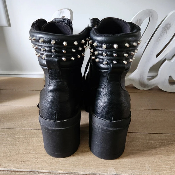 No Boundaries Black Studded Chunky Platform Womens Boots Size 10 - Picture 4 of 11